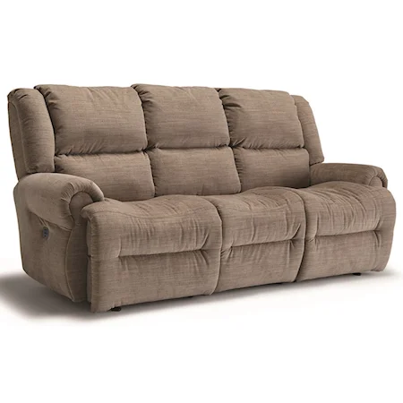 Space Saver Reclining Sofa with Drop Down Table and Cupholders