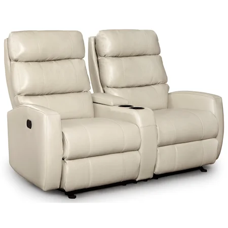 Rocking Reclining Loveseat with Slim Cupholder Storage Console