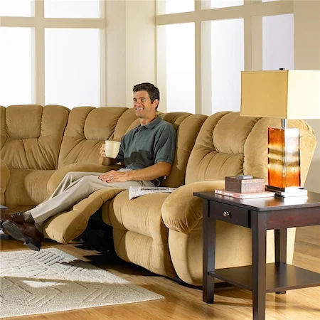Motion Loveseat with Reclining Handle Inside