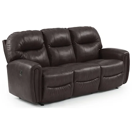 Power Space Saver Sofa Chaise with Dome Track Arms