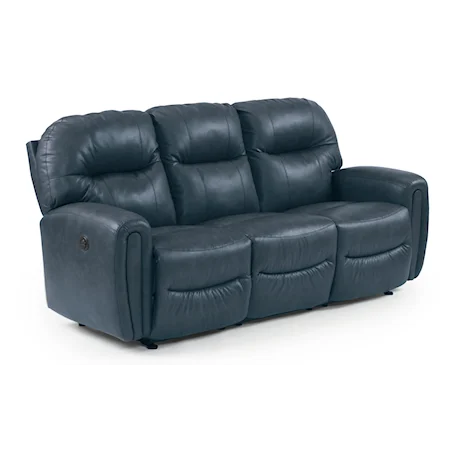 Power Space Saver Sofa Chaise with Dome Track Arms