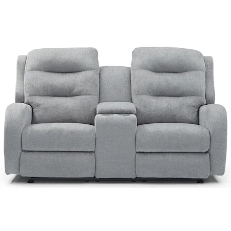 Reclining Rocker Console Loveseat with High Padded Back