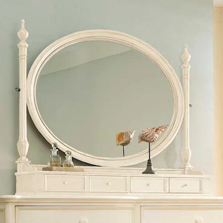 Oval Dresser Mirror with Storage