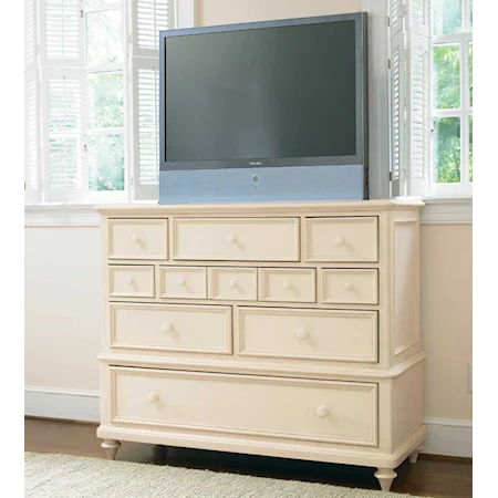 Eight Dovetailed Drawer TV Storage Entertainment Chest