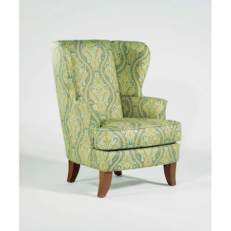 Upholstered Chair with Exposed Wood Legs