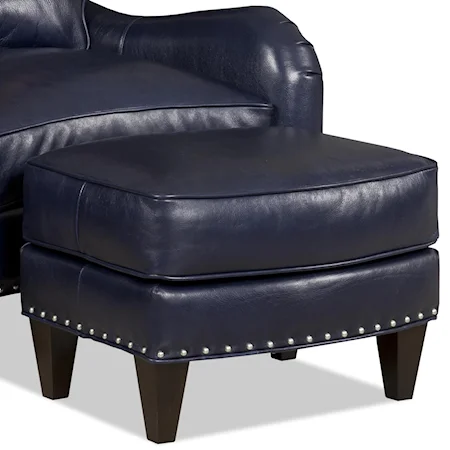 Transitional Ottoman with Nailhead Trim