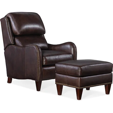 Transitional Tilt-Back Chair and Ottoman Set