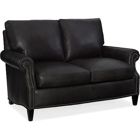 Transitional Leather Loveseat