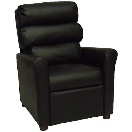 Contemporary Child's Recliner with Channel-Tufted Back