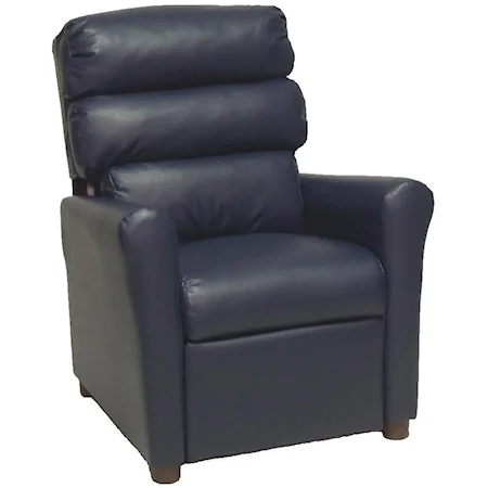 Contemporary Child's Recliner with Channel-Tufted Back