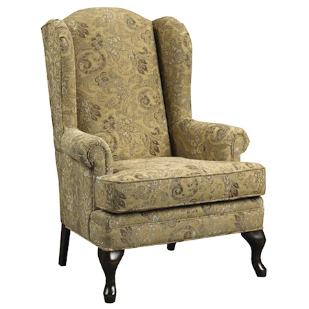 Traditional Wing Chair with Classic Styled Elegance