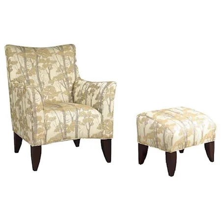 Contemporary Chair and Ottoman with Nature Themed Furniture Style