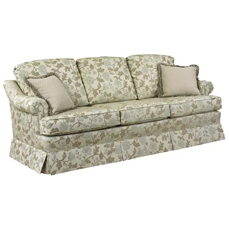 Traditional Styled Sofa Sleeper with Coordinating Accent Pillows