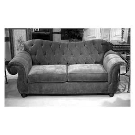 91" Traditional Button-Tufted Sofa