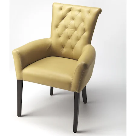 Simona Cream Leather Accent Chair