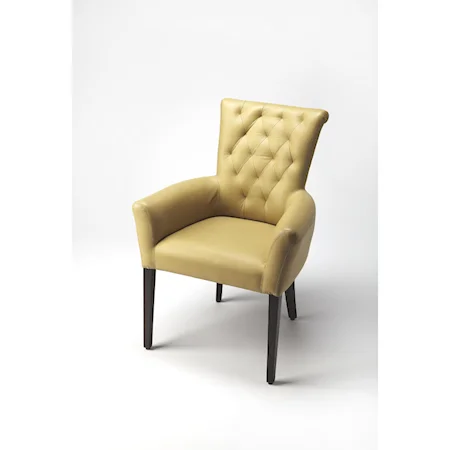 Simona Cream Leather Accent Chair