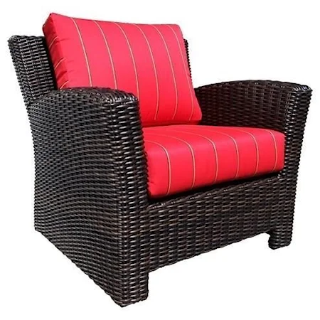 Deep Seating Accent Chair with Wicker Frame