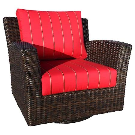 Swivel Glider Chair with Wicker Frame