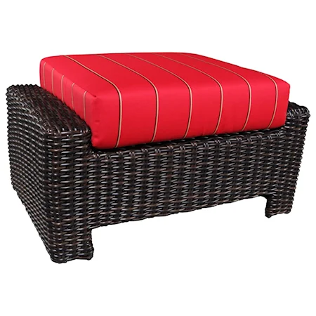 Wicker Ottoman with Cushion