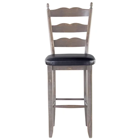 Customizable Sculpted Ladderback Bar Stool