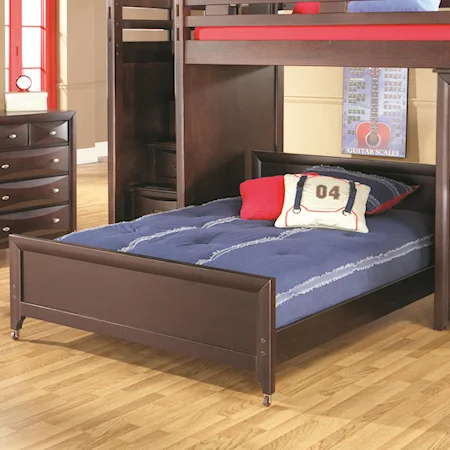 Rooms to Go Ivy League 2.0 Walnut twin/full bunk Bed With Stairs/Desk