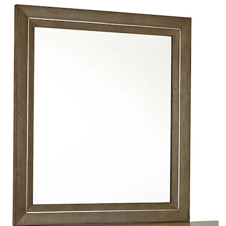 Portrait Mirror with Decorative Metal Inlay