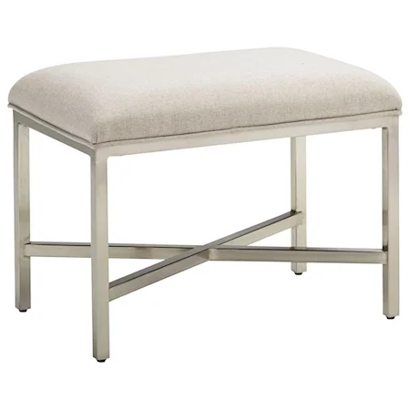 Metal Bench with Upholstered Seat