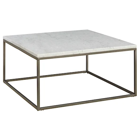 Square Metal Cocktail Base with White Marble Top