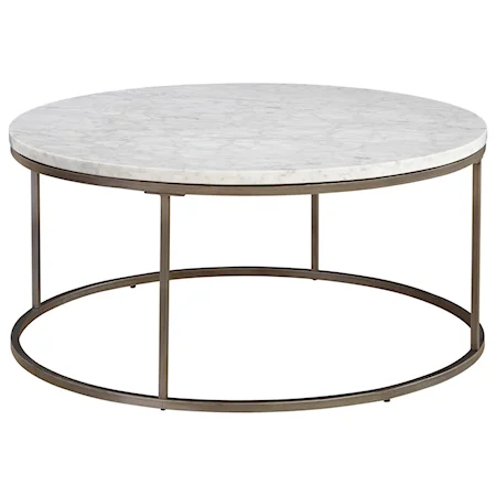 Round Cocktail Table with Marble Top