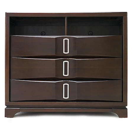 Contemporary 3-Drawer Media Chest with Granite Top