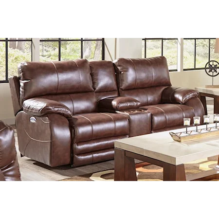 Reclining Loveseat With Power Headrest and Power Lay Flat