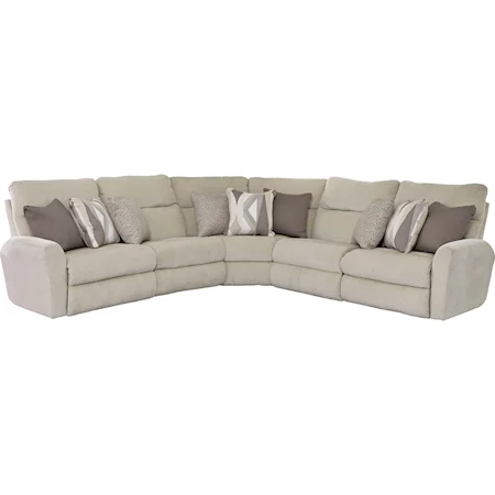 Power Reclining L-Shaped Sectional with Channel Back