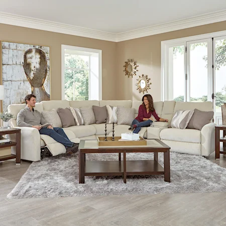 Lay Flat Reclining Sectional with Storage Console