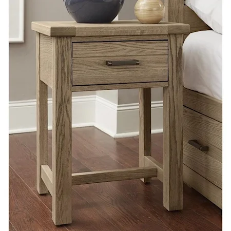 Transitional Solid Wood 1-Drawer Nightstand