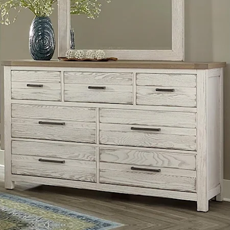 Transitional Solid Wood 7-Drawer Dresser