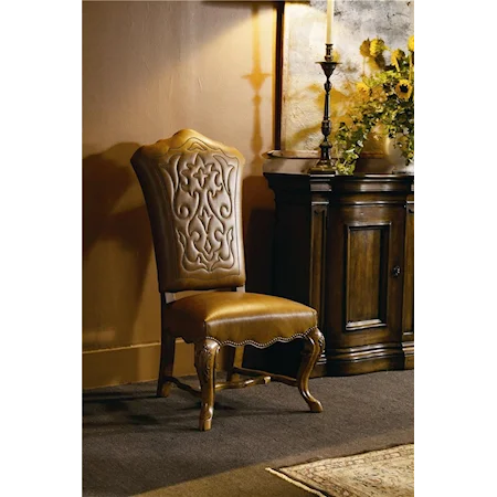 Special Leather Application Side Chair