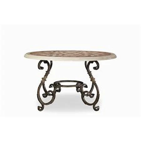 Stone Top Dining Table with Metal Base