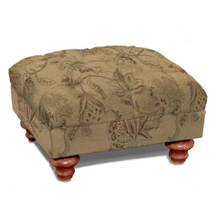 Ottoman with Turned Legs