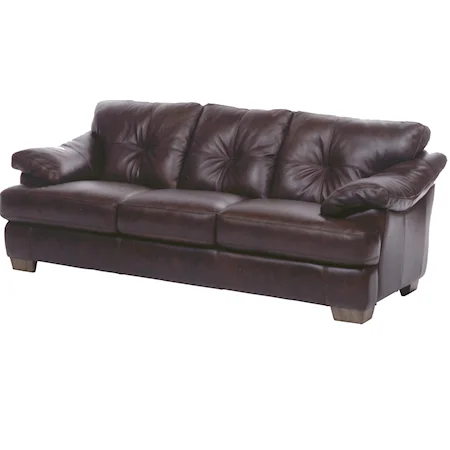 Casual Stationary Leather Sofa