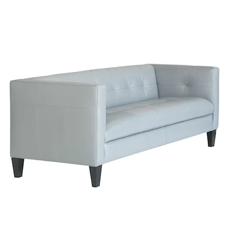 Tufted Leather Loveseat