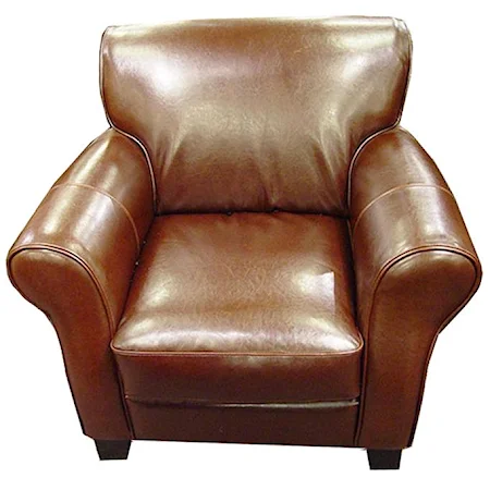 Leather Chair with Flared Arms