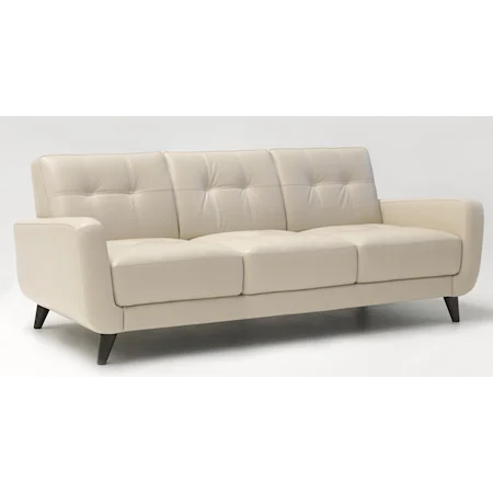 Contemporary Button-Tufted Sofa with Wrap Around Base and Track Arms