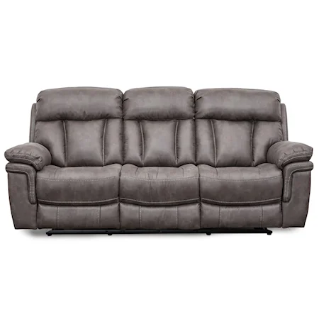 Contemporary Wallhugger Dual Reclining Sofa with Pillow Arms