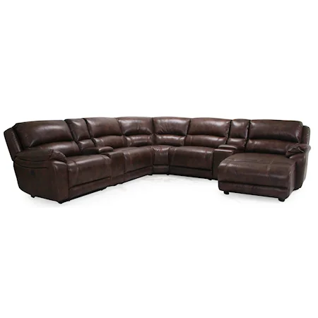 5 Seater Power Reclining Sectional Sofa with Consoles