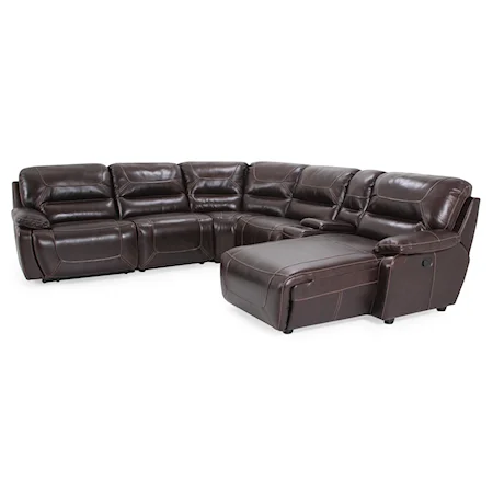 Casual 6-piece Reclining Sectional with RAF Chaise