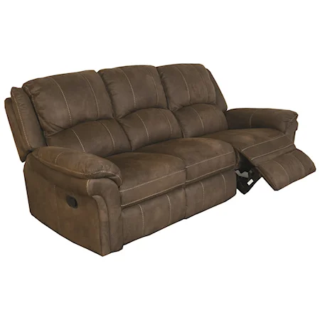 Dual Reclining Sofa with Contrast Stitching