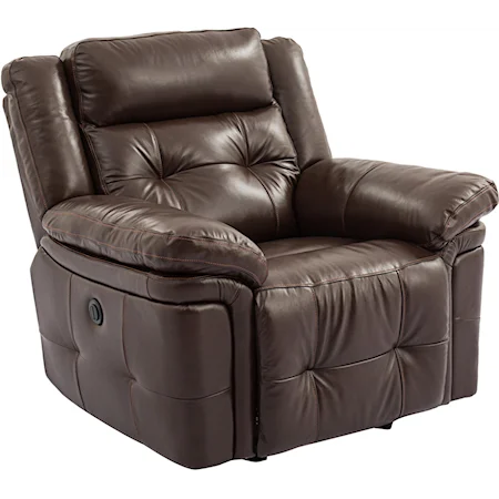 Casual Glider Recliner with Pillow Arms