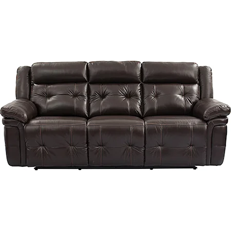 Casual Reclining Sofa with Pillow Arms