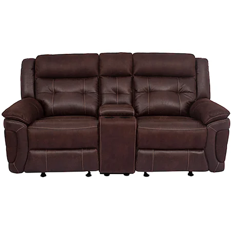 Casual Reclining Loveseat with Console