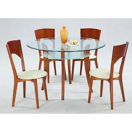 5-Piece Casual Solid Maple Table & Chair Set